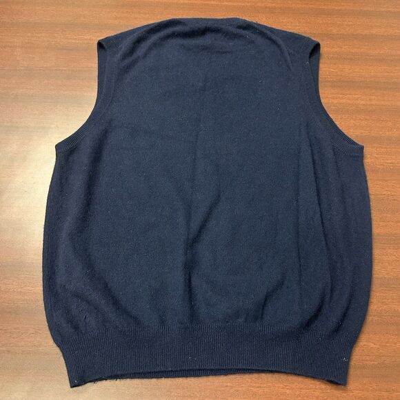 Club Room Sweater Vest‎ Cashmere Mens L Blue V Neck Knit Soft Casual Preppy - Picture 2 of 5